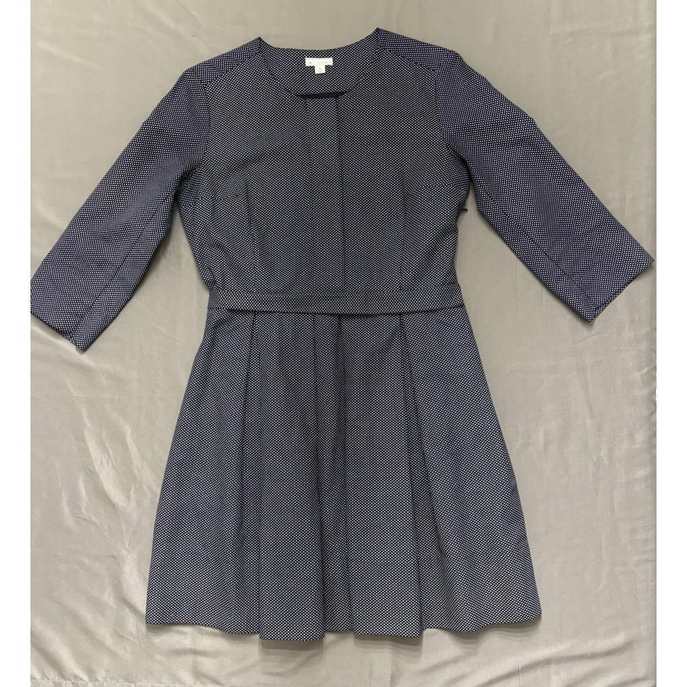 Gap Designed & Crafted Women's 4 Uniform Navy Polka Dot Dress Pockets 224813